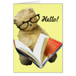 Reading Bear - customizable greeting card