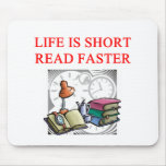 reading book lover mouse pads