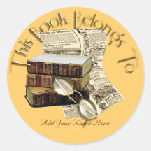 Reading Bookplate Sticker