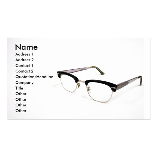 Reading Glasses Business Card (front side)