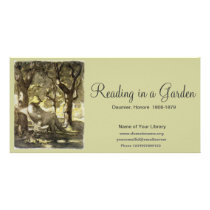 Reading in a Garden Custom Photo Card