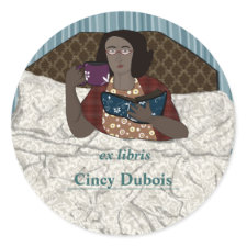 Reading in Bed Lady Loans You Her Book sticker