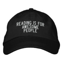 reading is for awesome people embroidered baseball cap