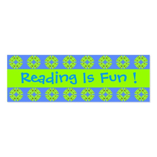 Reading Is Fun Bookmarks Business Cards (front side)