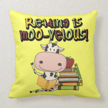 Reading is Moo-velous Throw Pillows