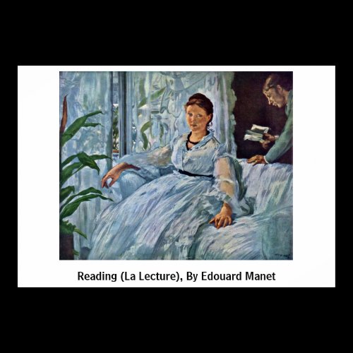 Reading (La Lecture), By Edouard Manet Poster