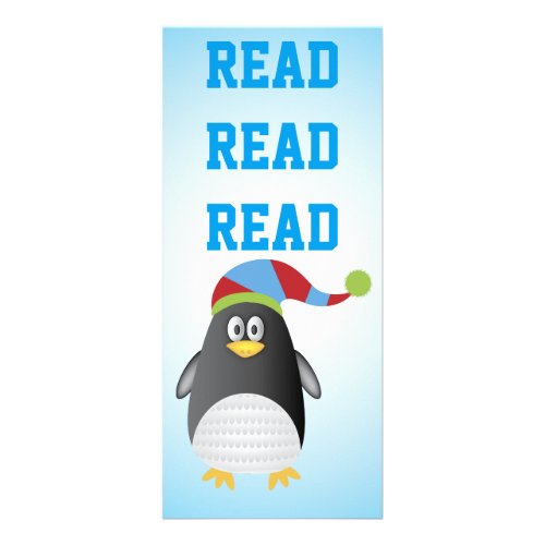 Reading Penguin Book Marker Personalized Rack Card