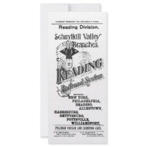 Reading Railroad System Timetable Cover 1894 Personalized Rack Card