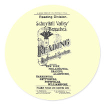 Reading Railroad System Timetable Cover 1894 stickers