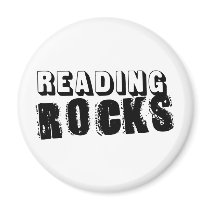 Reading Rocks Black Text magnets by teachertees Reading Rocks Black Text magnets
