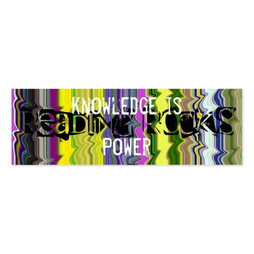 Reading Rocks Bookmark Business Card (back side)