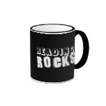 Reading Rocks White Text Mug