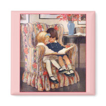 Reading Together Fridge Magnet