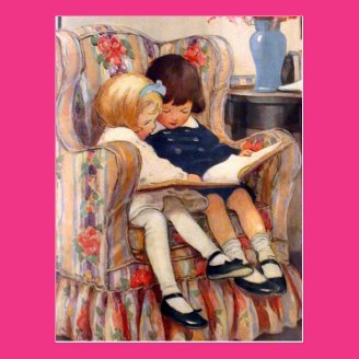 Reading Together Post Card