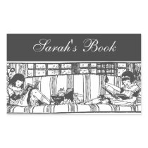 Reading with Dolly Book Plate Rectangle Stickers