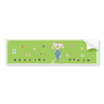 Reading Woman Bumper Sticker bumper stickers