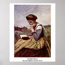 Reading Woman By Jean-Baptiste Camille Corot Print