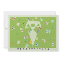 Reading Woman Invitation