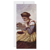 Reading Women By Corot Jean-Baptiste-Camille (Best Full Color Rack Card