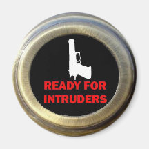 Ready for Intruders Gun Security Refrigerator Magnet