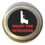 Ready for Intruders Gun Security Round Stickers