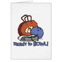 ready to bowl bowling design greeting cards