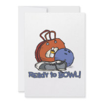 ready to bowl bowling design personalized invitation