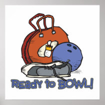 ready to bowl bowling design poster