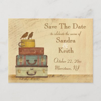 Ready To Fly Love Birds Save The Date Postcard
