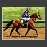 Ready to Run - Race Horse Painting Postcard