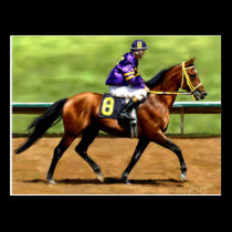 Ready to Run - Race Horse Painting postcards