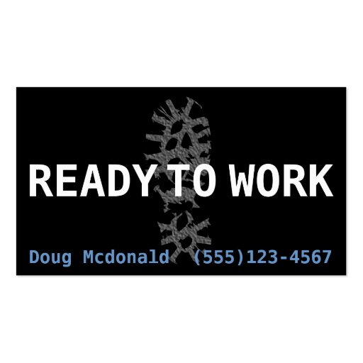 READY TO WORK.Job Search.Earn Money template Business Cards (front side)