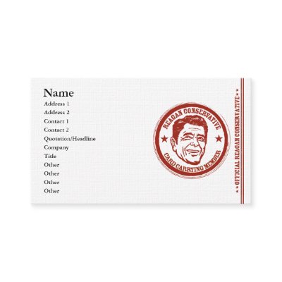 Reagan Conservative Profile / Business Card by Libertymaniacs