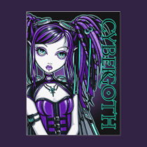 Reagan Cyber Goth Radioactive Fairy Art Postcard postcards