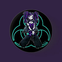 "Reagan" Cybergoth Radioactive Fairy Button