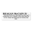 REAGAN McCAIN 2008 bumper stickers