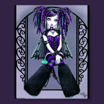"Reagan" Purple Cyber Goth Fairy Poster posters