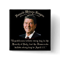 Reagan Republicans vs Democrats Pin