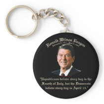 Reagan Republicans vs Democrats Key Chain