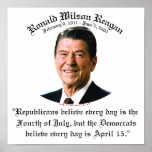 Reagan Republicans vs Democrats Print
