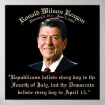 Reagan Republicans vs Democrats Poster