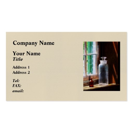 Reagent Bottle and small Brown Bottle Business Card (front side)
