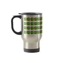 Real 4 Leaf Clover Shamrock Travel mugs by JuJuGarden Real 4 Leaf Clover Shamrock Travel mugs