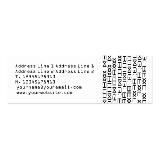 Real Alien Writing Business Card Template (back side)