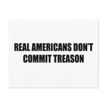 Real Americans don't commit treason postcards