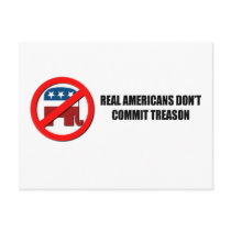 Real Americans don't commit treason postcards