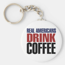 Real Americans Drink Coffee keychains