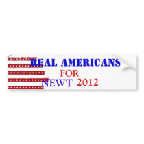 REAL AMERICANS FOR NEWT 2012 BUMPER STICKERS