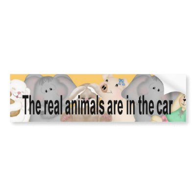 Real Animals Bumper sticker by MouseArte_Kids