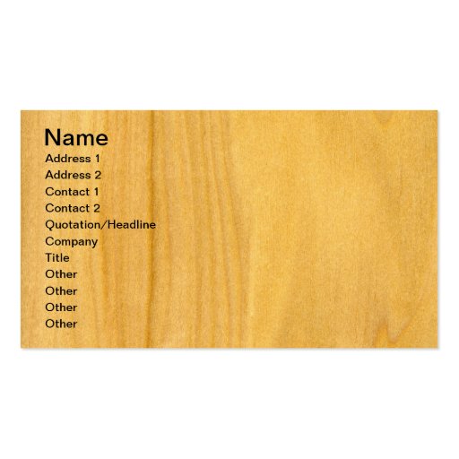 Real Aspen Veneer Woodgrain Business Card (front side)
